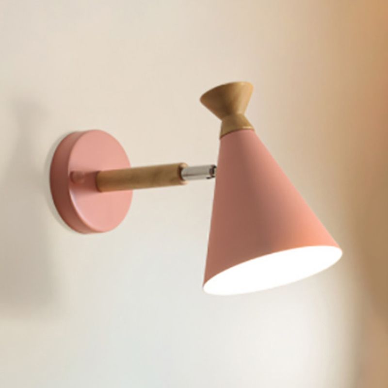 Modernism Wood Wall Light Polish Finish Sconces Lighting for Living Room