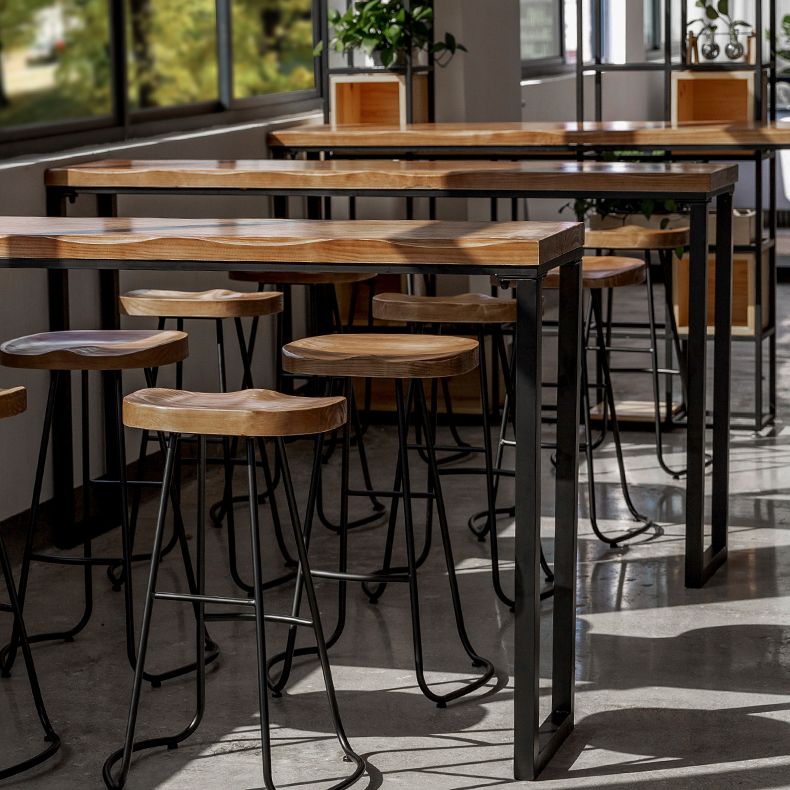 Modern Solid Wood Bar Table Rectangle Dining Table for Kitchen Living Room Coffee Room