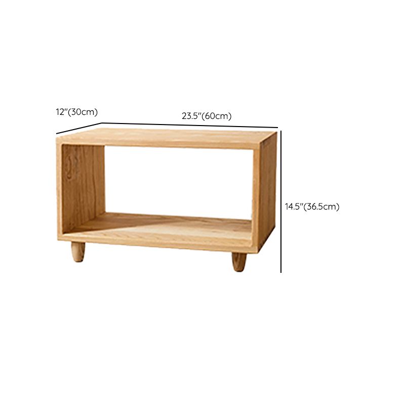 Modern Style Open Back Bookshelf Solid Wood Bookcase for Office