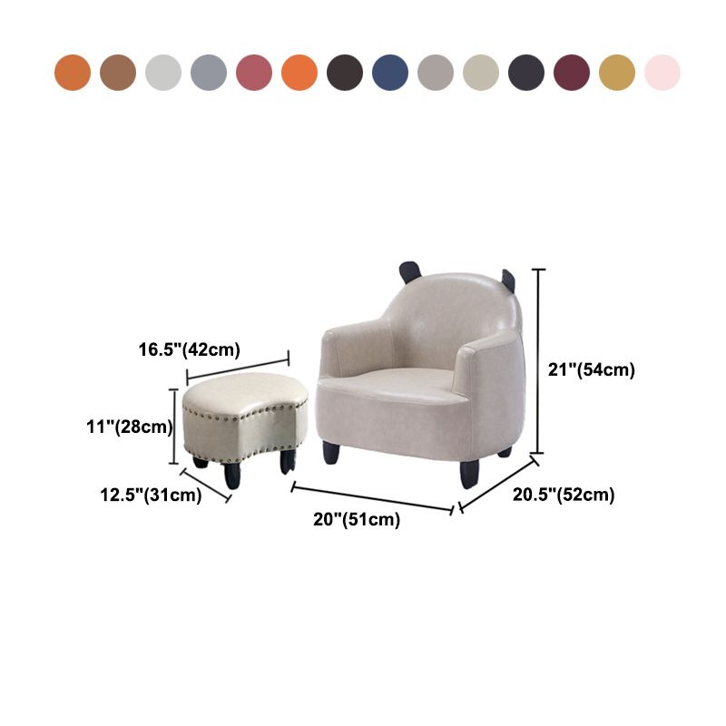 20.08"L x 20.47"W x 21.26"H Faux Leather Barrel Chair,Modern Sloped Arms Chair