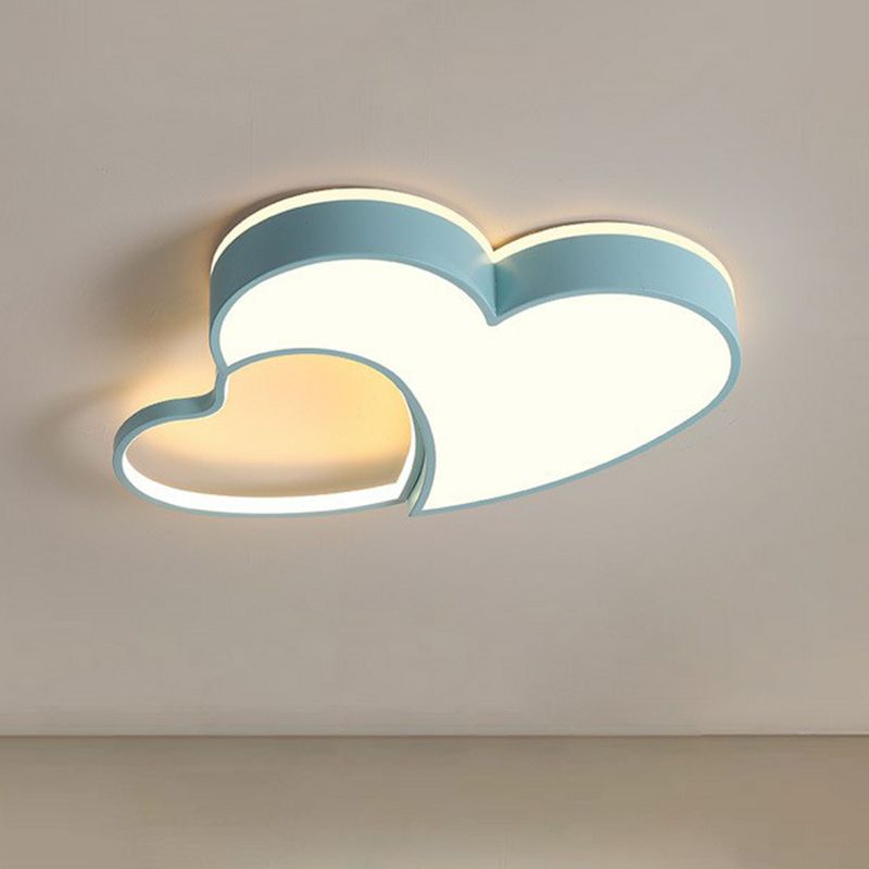 Simplistic Heart Flush Mount Lighting Acrylic Kids Bedroom LED Flush Mount Fixture