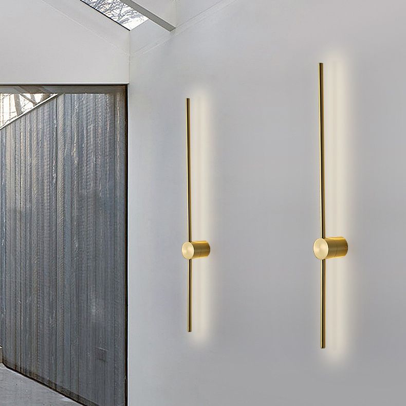 Lámpara minimalista de pared de pared de latón LED de hierro forjado para el pasillo de la sala de estar