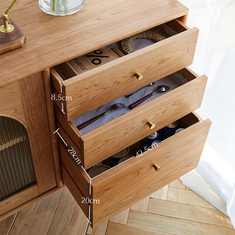 Wooden Storage Cabinet Luxury Style Sideboard with Drawers and Doors