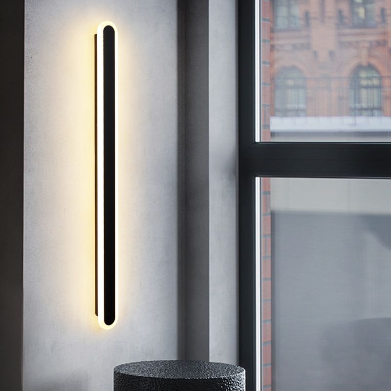 LED Line Shaped Wall Sconce Postmodern Style Acrylic Wall Mount Light Fixture