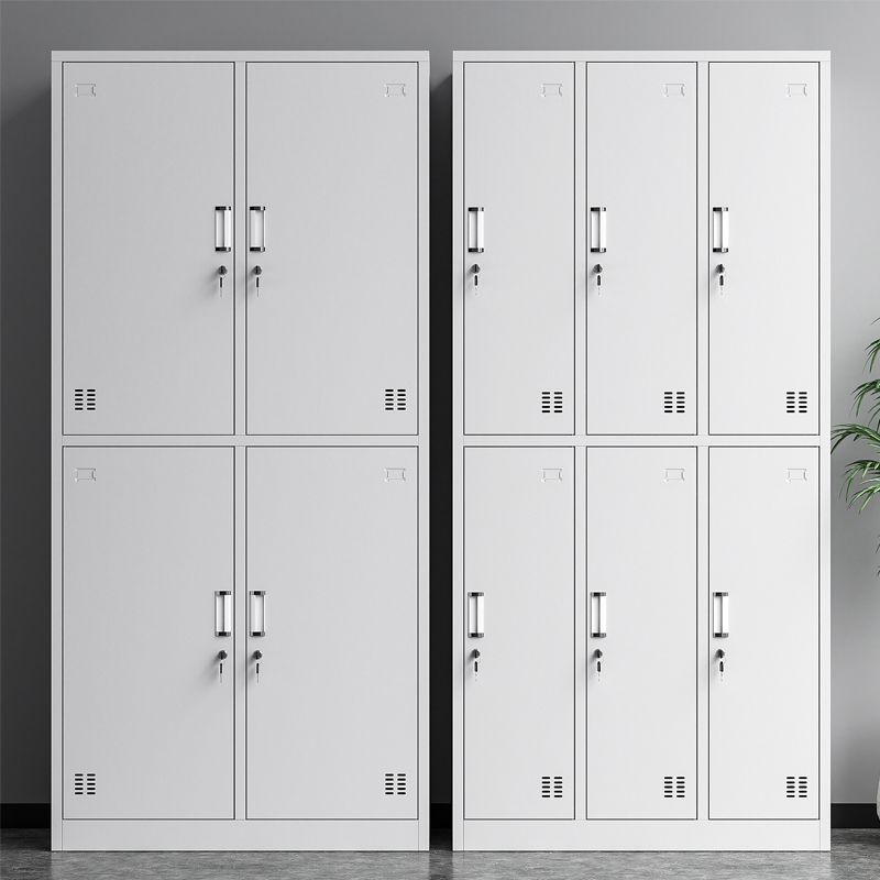 White Steel Wardrobe Cabinet Contemporary Hinged Wardrobe Closet