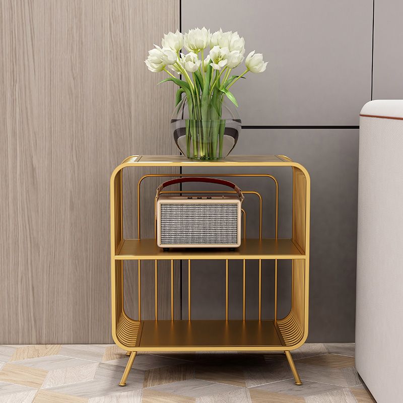 Libreria standard di ferro scandinavo oro chiuso libreria verticale per camera da letto