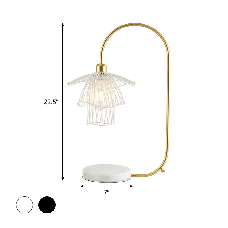 1-Licht-Schlafzimmer Nachttisch hell moderne schwarze/weiße Nachtbeleuchtung mit geometrischer Metallschatten