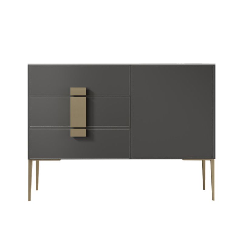 Classic Glam Storage Chest Stone Dresser with 3 Drawers , 15.6 Inch Width