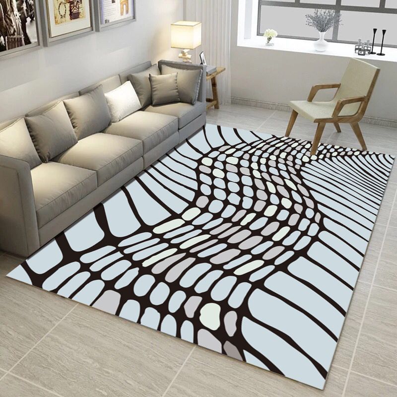 Multi Color Simple Style Rug Polypropylene Geometric Print Rug Washable Non-Slip Backing Pet Friendly Rug for Living Room