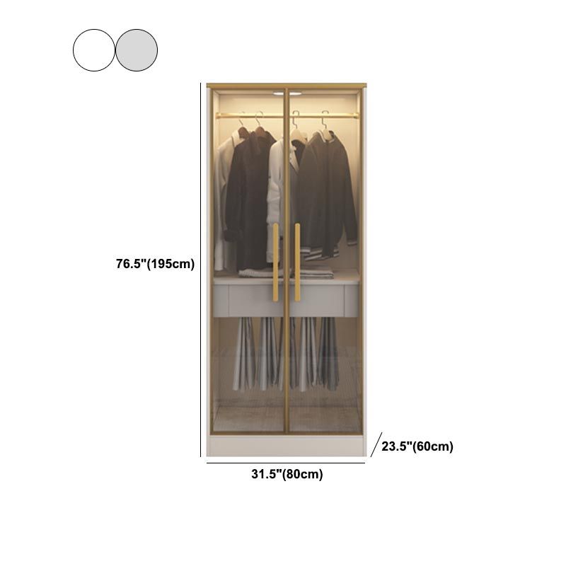 Contemporary Style Wardrobe Wooden Wardrobe Closet with Drawer