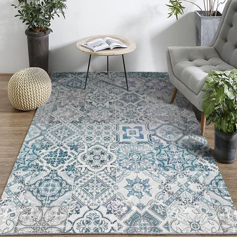 Vintage Salon Teppich mehrfarbig geometrisches Musterbereich Teppich Polypropylen Haustierfreundlicher Nicht-Schlupf-Backing-Teppich