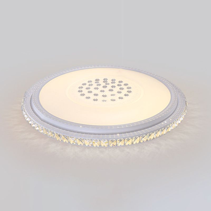 1 Light Geometric Flush Ceiling Light Minimal Crystal Flush Mount Fixture