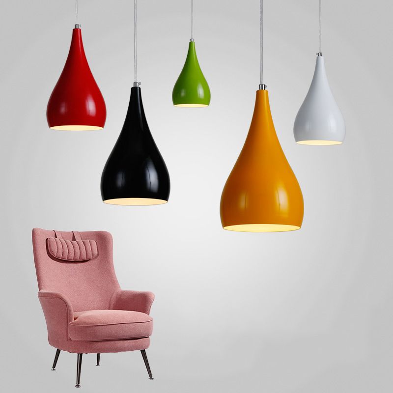 Macron Color Metal Hanging Light Nordic Style Pendant Light Cone Shape Hanging Light for Kitchen