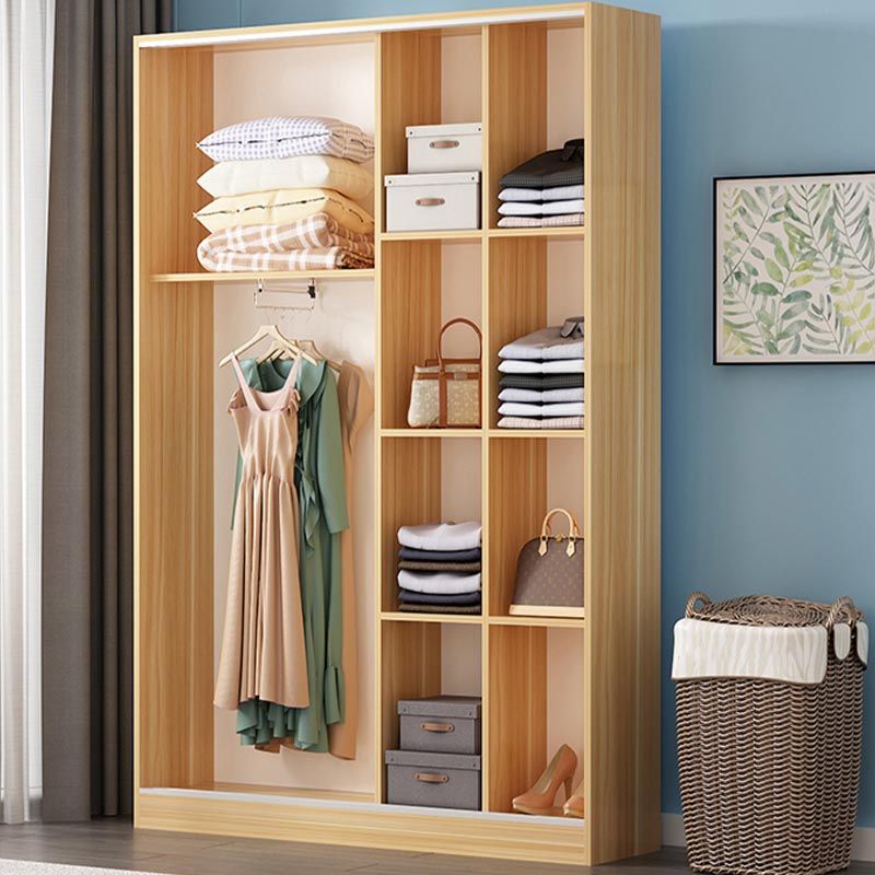 Modern Style Wardrobe Cabinet Engineered Wood Armoire for Bedroom