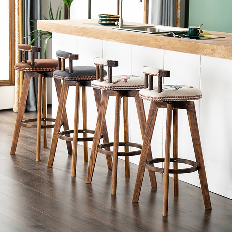 Modern Wooden Barstool Fabric Cushion in Matte Finish for Indoor