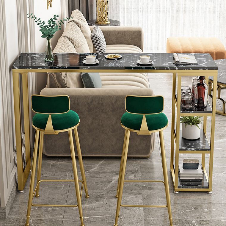 Glam Pub Table Rectangle Bar Height Bar Table for Living Room