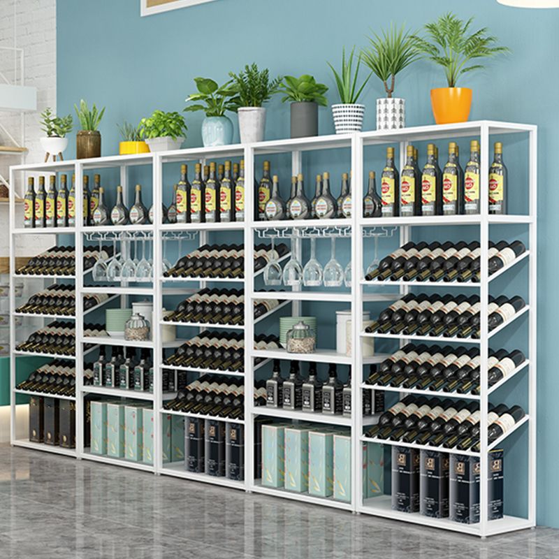 Industrial Iron Bottle Wine Rack Simple Floor Bottle Holder with Wine Storage