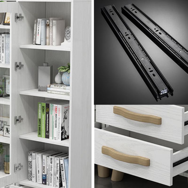 Closed Back Engineered Wood Bookshelf Standard Contemporary Bookcase