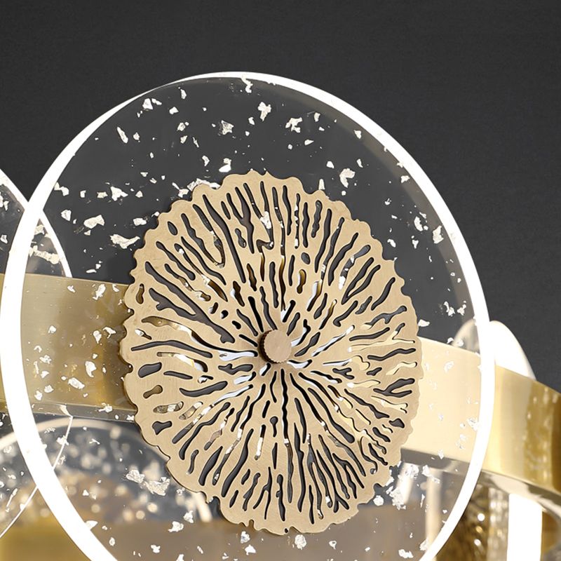 Modern Metal Wall Sconce Circular Shape Wall Light with Acrylic Shade for Bedroom