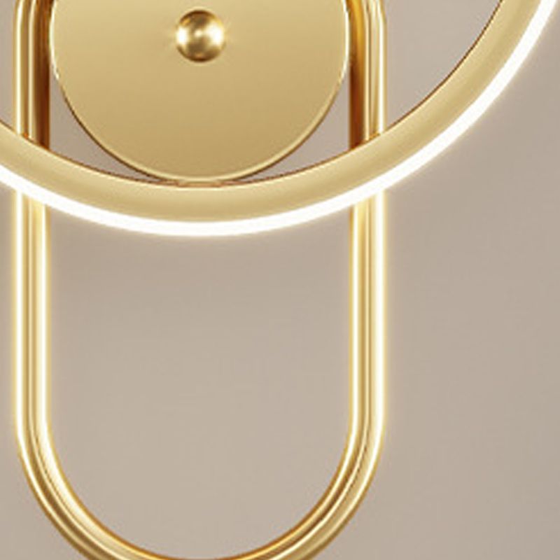 Round Shape Glass Wall Light Modern Style 2 Lights Wall Mount Light