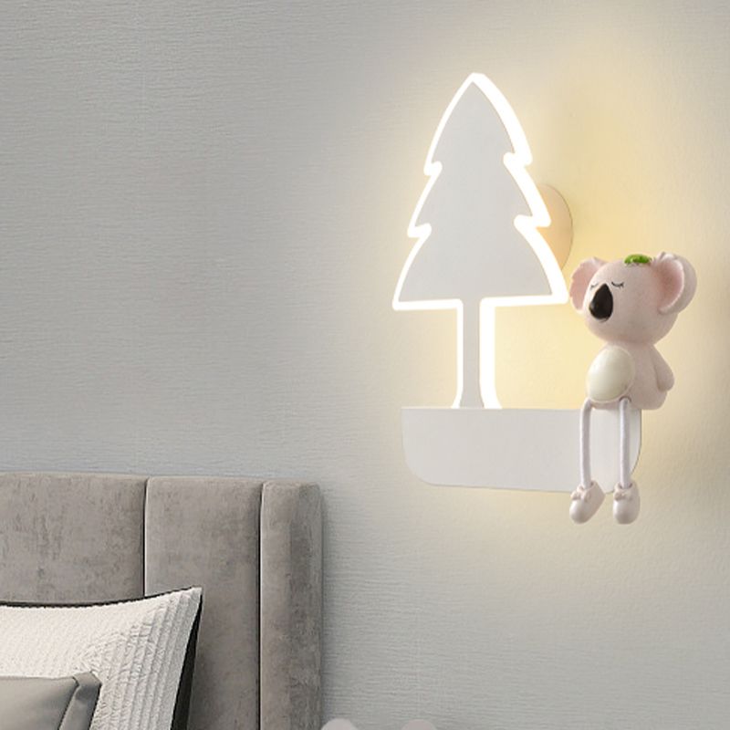 Cartoon Style Wall Light Colorful Metal Wall Lamp for Children's Room (Included Doll)