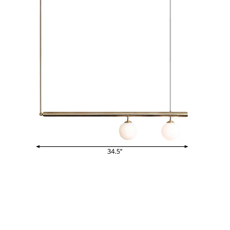 Post Modern Bubble Shade Linear Chandelier Glass Shade Gold Finish Hanging Lamp for Dining Room