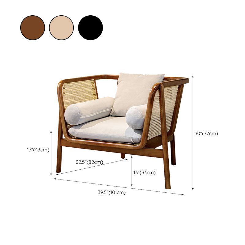 Mid-century Modern Flared Arms Accent Chair Solid Wood Armchair