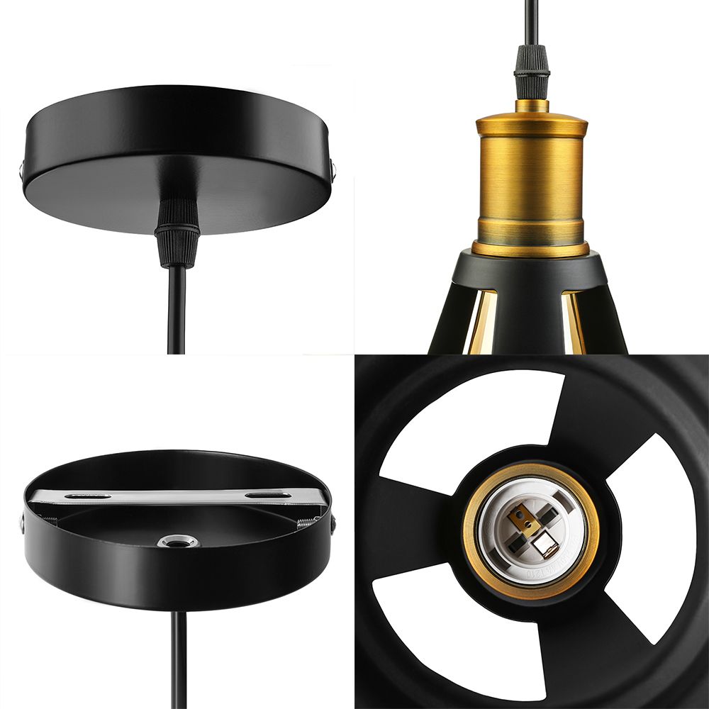 10.5"/12"/15" W 1 Light Hanging Light with Barn Shade Iron Farmhouse Style Dining Room Ceiling Light Fixture in Black/White/White Inner