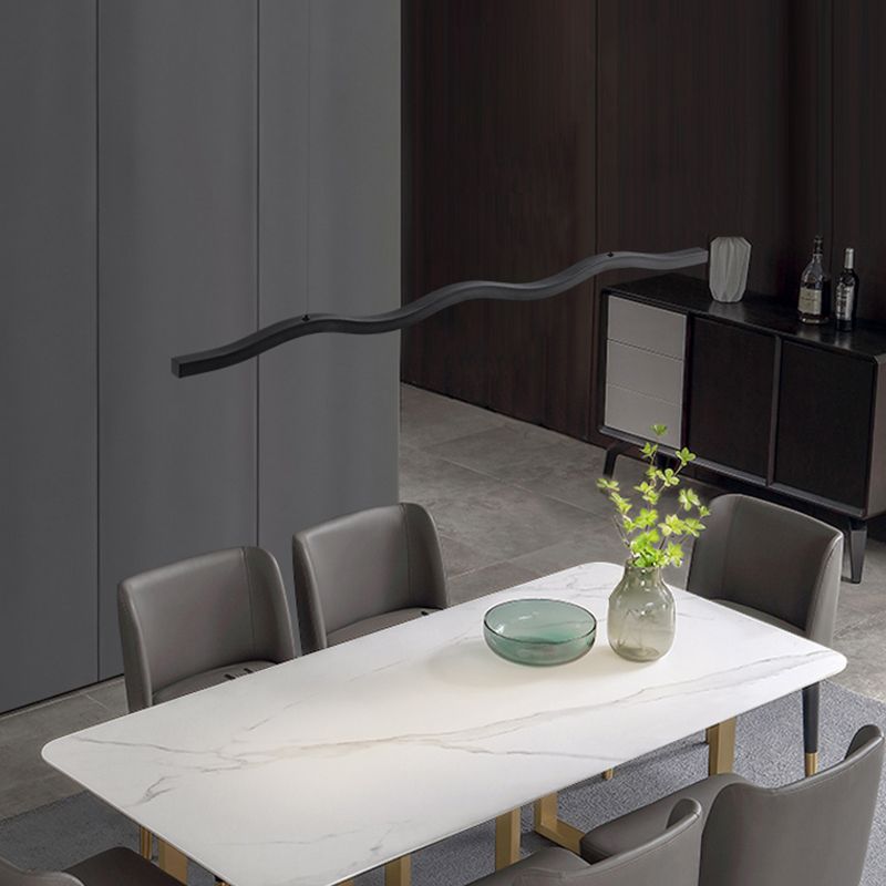 1-Light Island Hanging Lamp Modern LED Island Lamp with Acrylic Shade for Dining Room