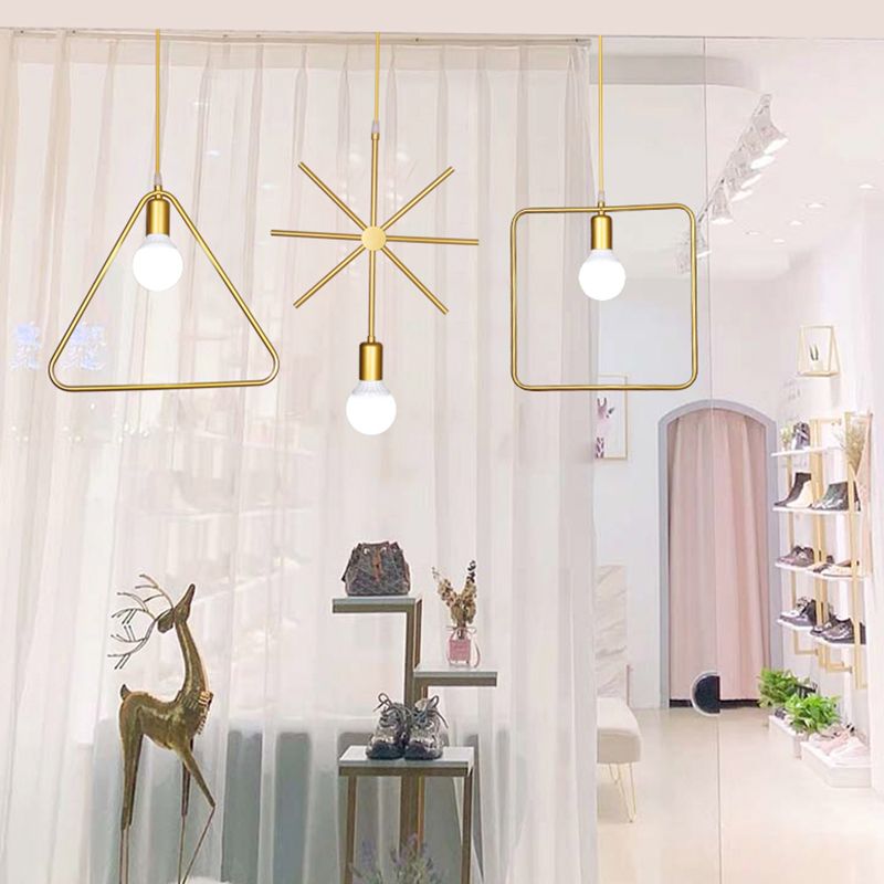 Metallhangende Deckenleuchte geometrische minimalistische Style Hanging Pendellicht für Stoffladen