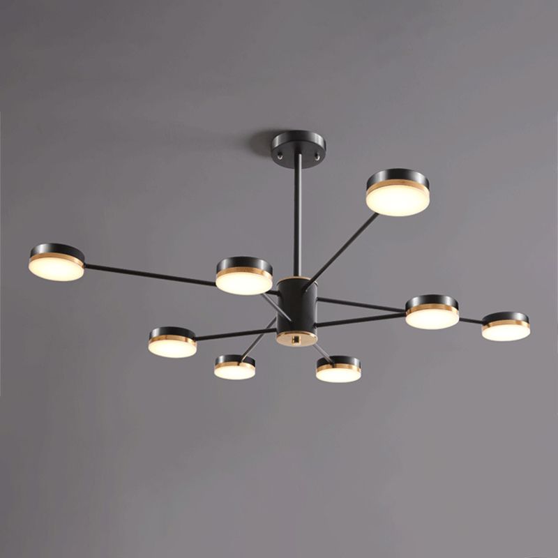 Multi Light Circular Branch Hanging Lights Modern Style Metal Hanging Lighting for Bedroom