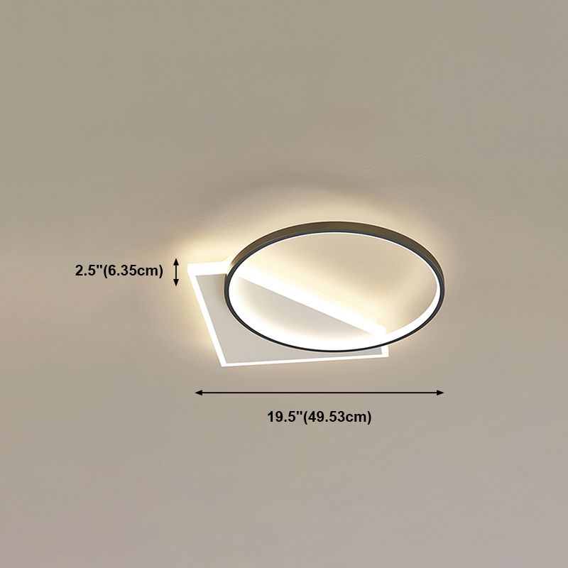 Luz del techo geométrico de la luz del techo de la luz moderna 2 luces de montaje del montaje en negro