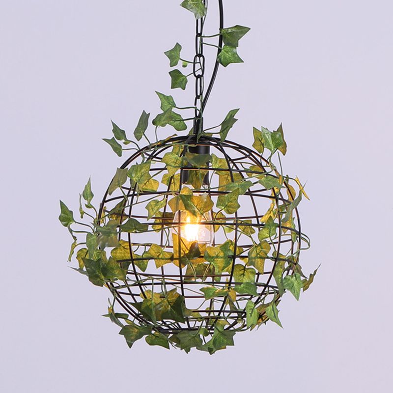 1-Licht Globe Metal Cage Pflanze Dekorative hängende leichte Einfachheitstil Moderne Anhängerlampe