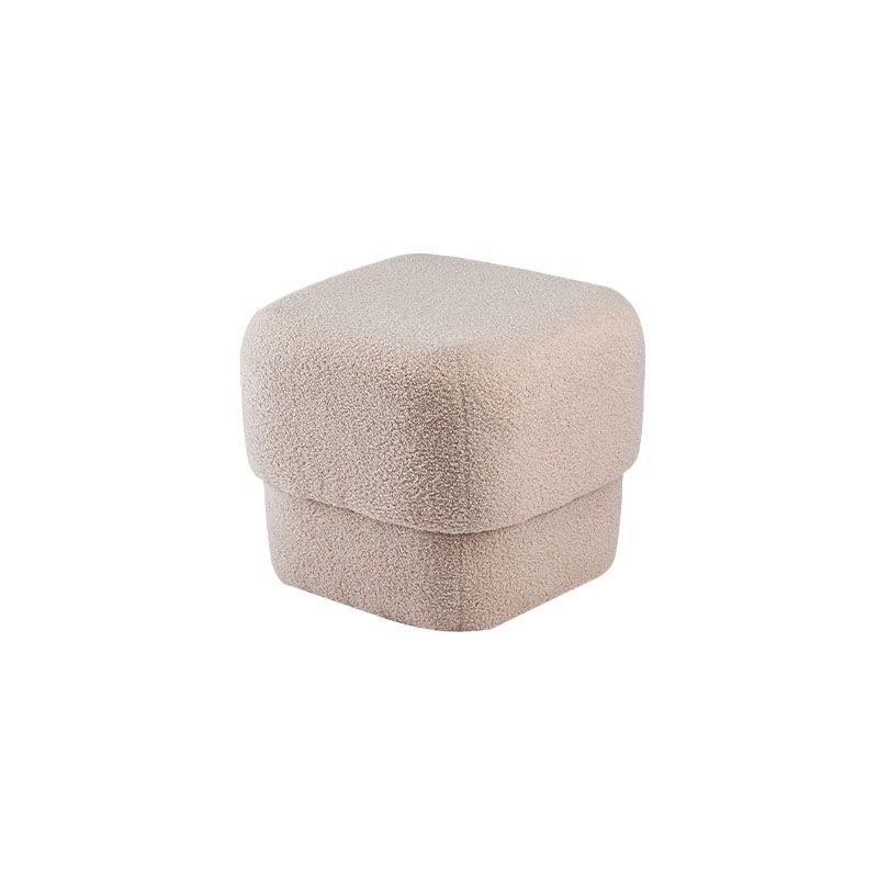 Solid Color Flannel Standard Stool Modern Simple Square Upholstered Stool