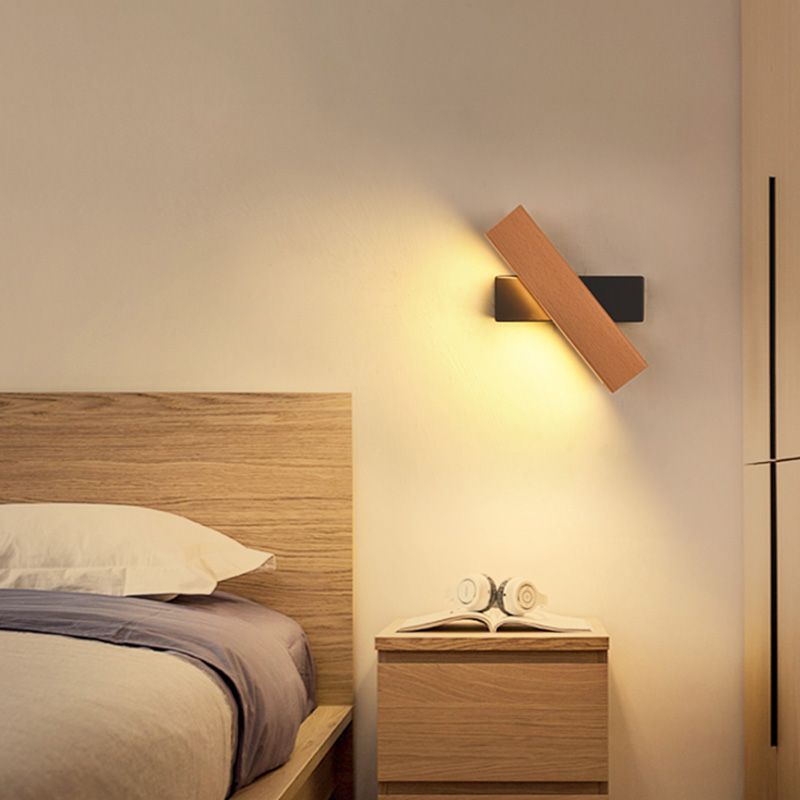 1 luce contemporanea montata a parete contemporanea in legno in legno a filo con la parete con monte