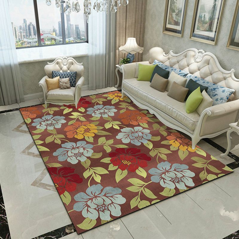 Fancy Modern Rug Plant Patroon Polyester Area Tapijten Resistent gebied Tapijt voor thuisdecoratie