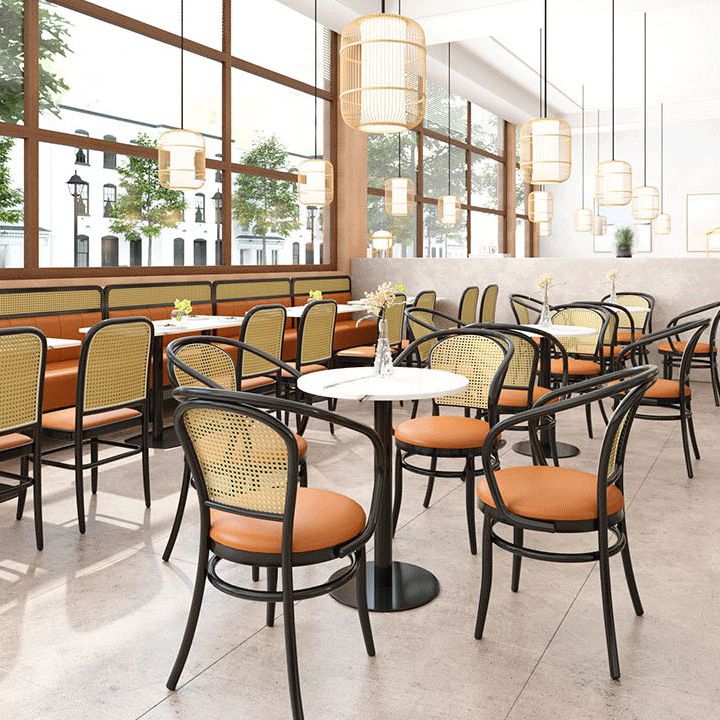 Contemporary Bar and Counter Stool Brown Stool with 4 Legs in Black