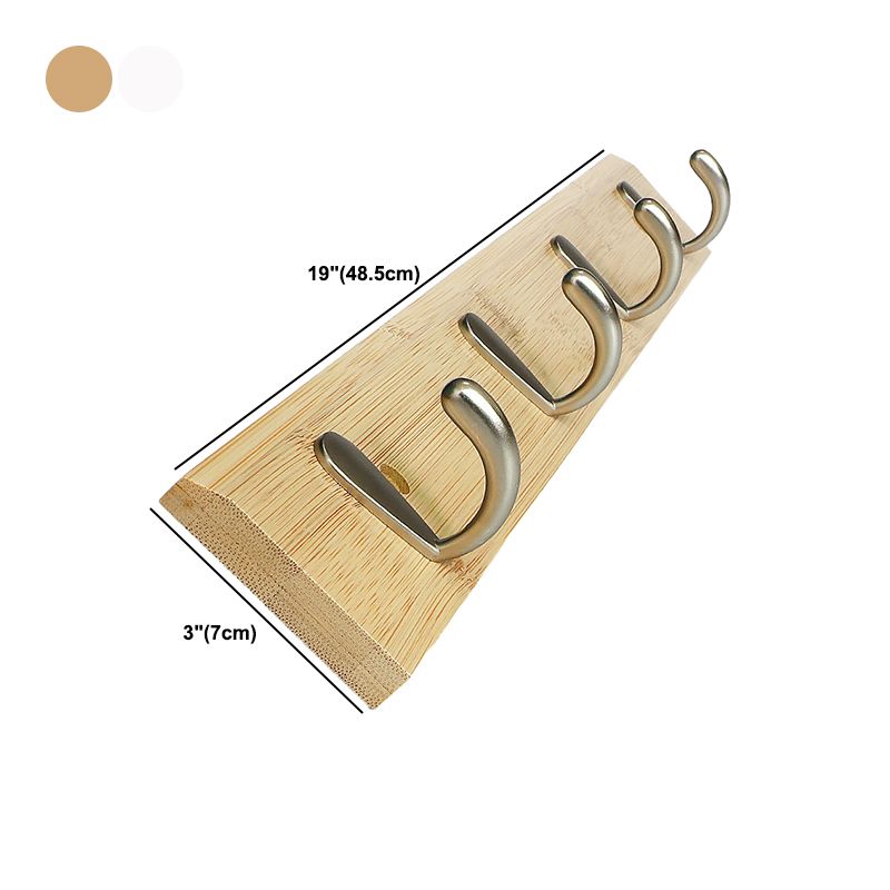 Modern Wood Coat Rack Wall-Mounted with Hooks Entry Hall Tree