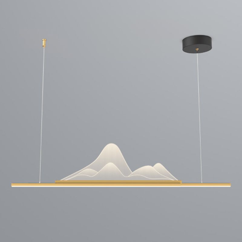 Moderne Kücheninselbeleuchtung Lineares Metall 1 Light Island Leuchte