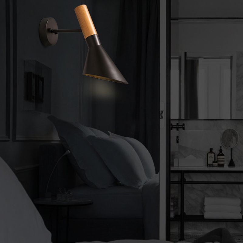 Industrial Style Hourglass Shape Wall Lamp Metal 1 Sconce Light in White/Black