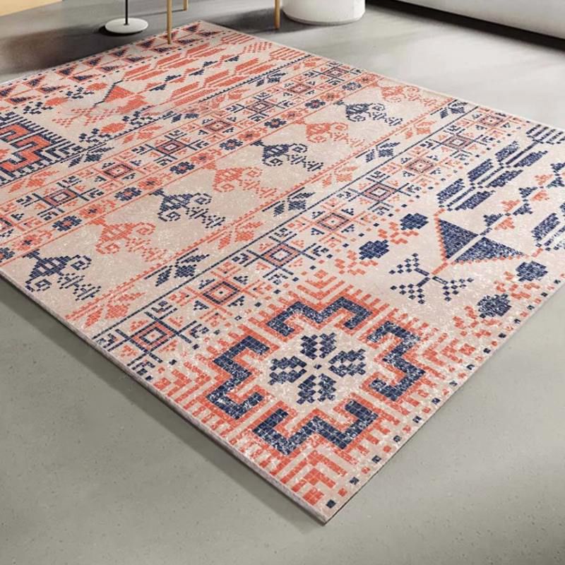 Vintage Salon Teppich mehrfarbig geometrisches Musterbereich Teppich Polypropylen Haustierfreundlicher Nicht-Schlupf-Backing-Teppich