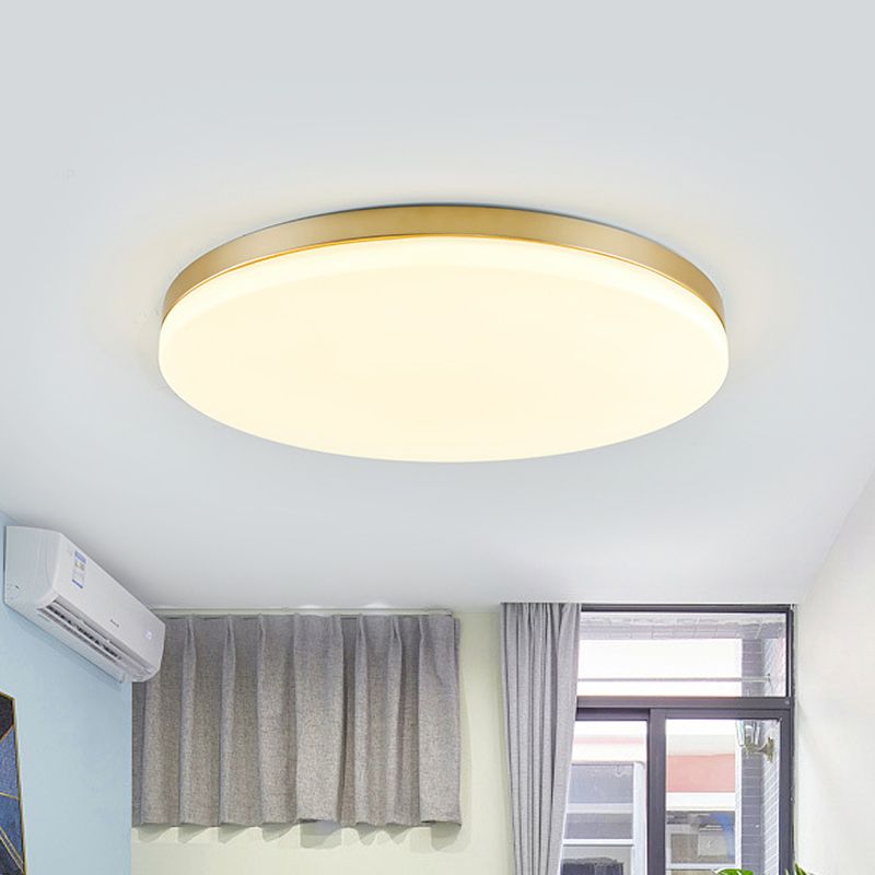 Acrylic Circle Ceiling Mount Minimalist 15"/19" W LED Gold Flushmount Ceiling Lamp for Living Room