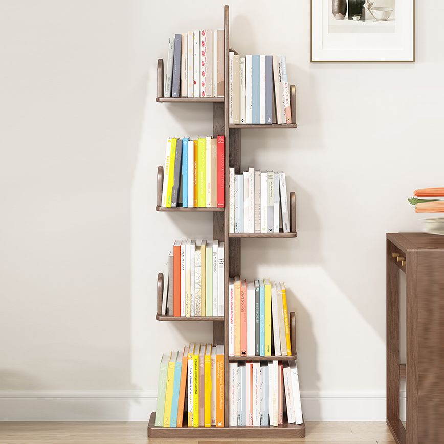 Modern Style Bookshelf Solid Wood Vertical Shelf Bookcase for Home