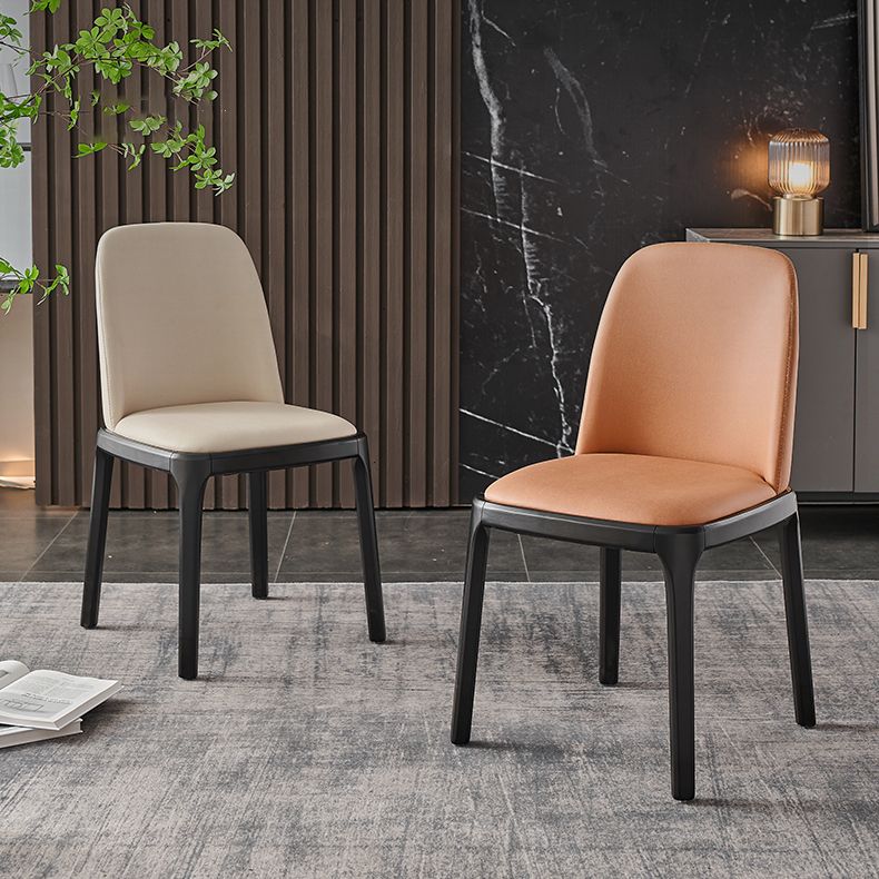 Contemporary Side Chair Dining Room Side Chair Set with Solid Wood Legs