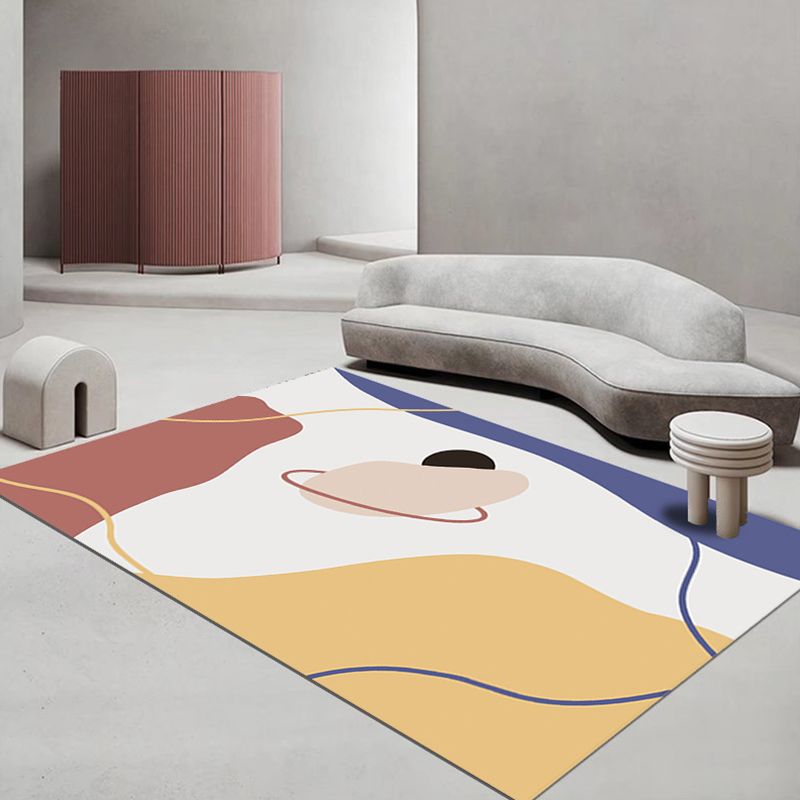 Modern Nordic Colorful Area Rug Carpet Stain Resistant Rug for Living Room