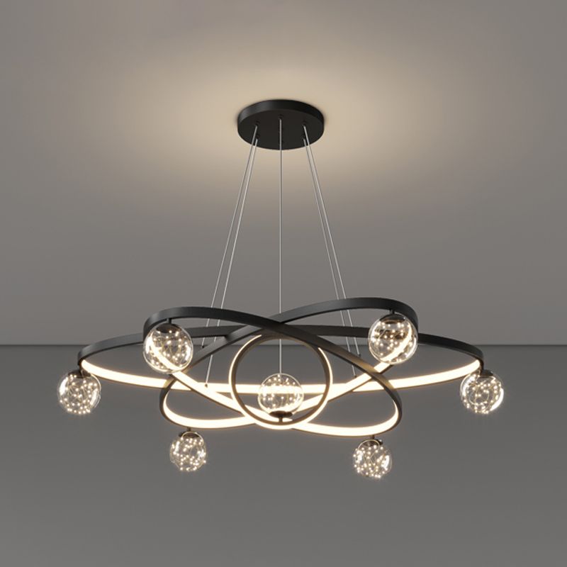 11 Lights Chandeliers Postmodern Metal Glass LED Pendant Lighting for Living Room