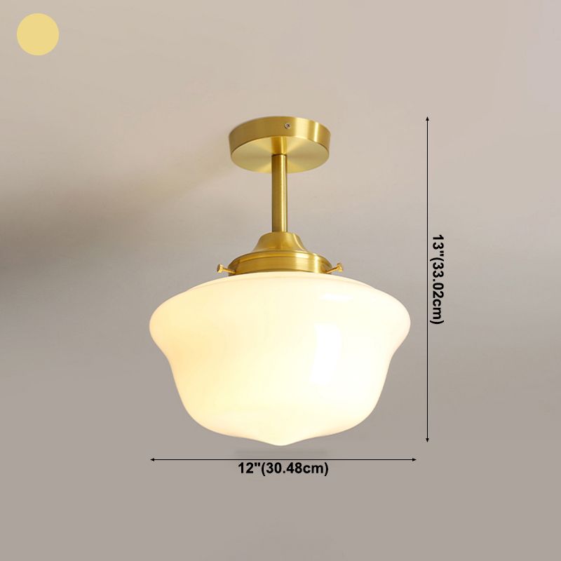 Plafonnier moderne en forme de géométrie simple, plafonnier en cuivre à 1 lumière