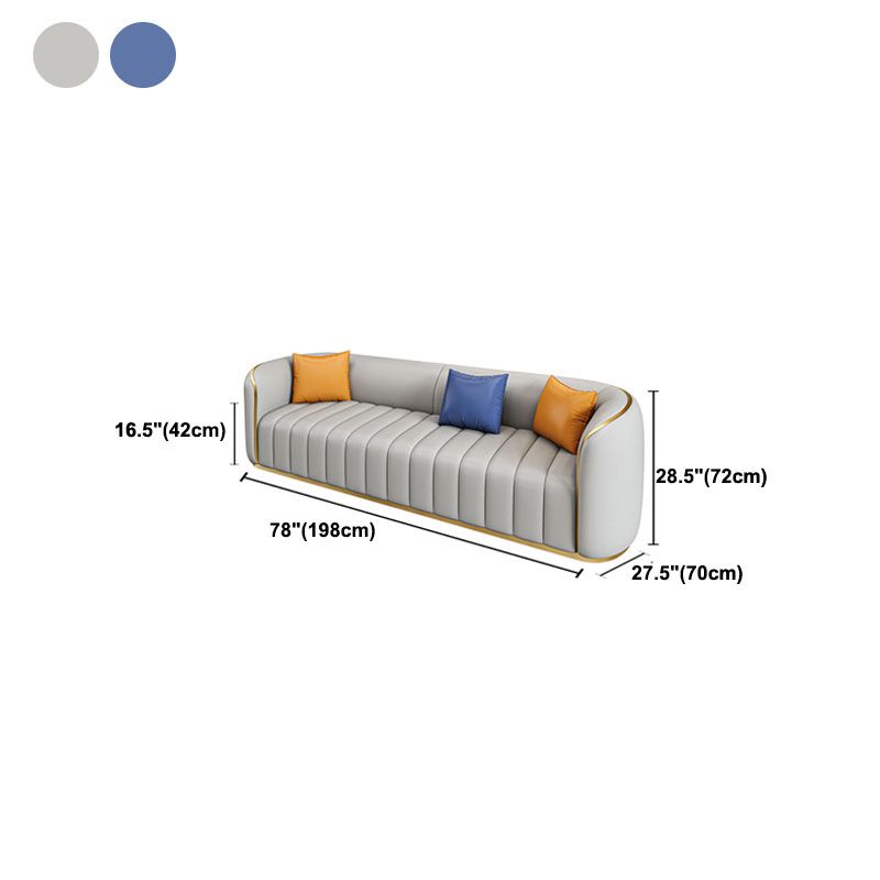 Faux Leather Sofa Tuxedo Arm Sofa with Tight Back for Apartment