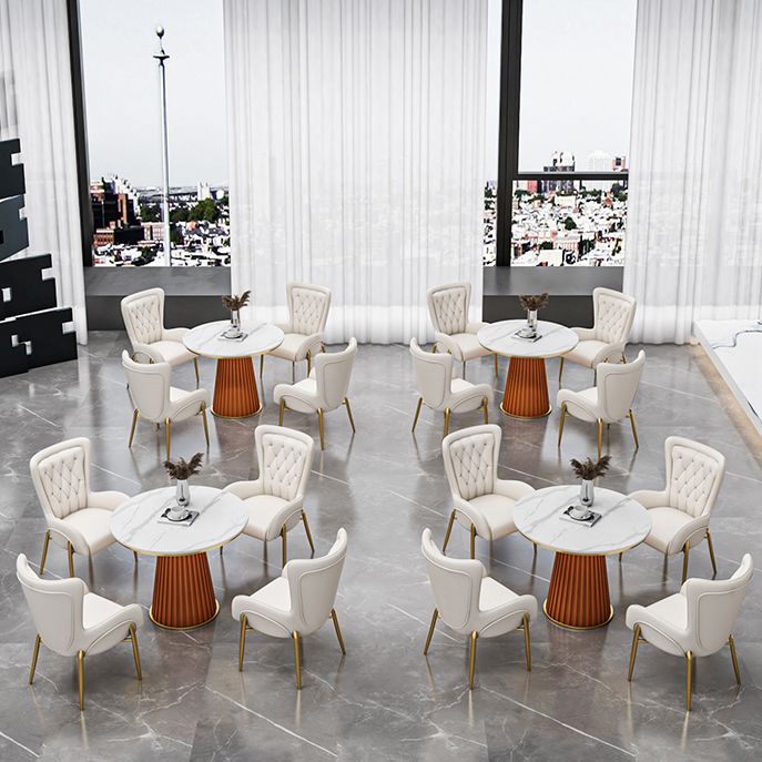 Metall traditionelle Luxus runde Innentisch Sintered Stone Tisch für Küche und Esszimmer