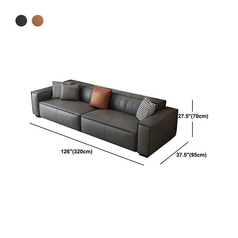 Living Room Square Arm Standard Cushions Transitional Modern